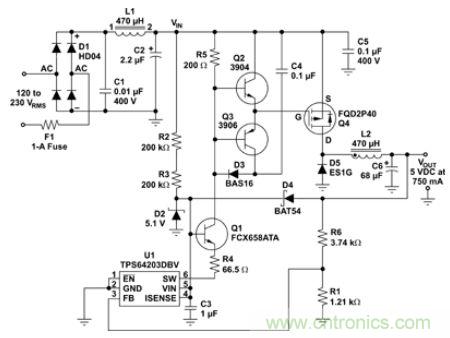 低壓降壓IC實(shí)現(xiàn)了簡單、經(jīng)濟(jì)的偏置電源