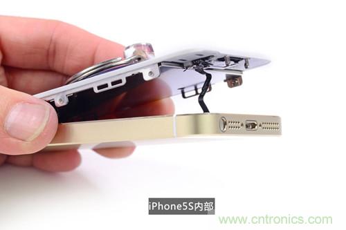 土豪金iPhone 5S拆解：內(nèi)部結(jié)構(gòu)升級，維修難度增加