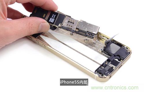 土豪金iPhone 5S拆解：內(nèi)部結(jié)構(gòu)升級，維修難度增加