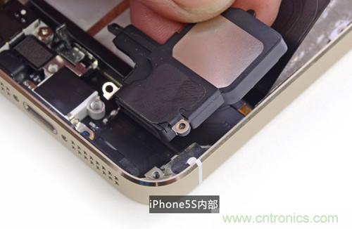 土豪金iPhone 5S拆解：內(nèi)部結(jié)構(gòu)升級，維修難度增加