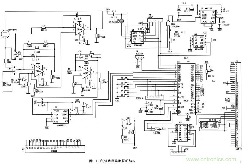 電路分享:一款無(wú)線(xiàn)氣體測(cè)試系統(tǒng)硬件電路設(shè)計(jì)
