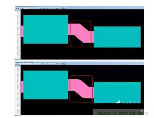 有效的PCB 設(shè)計工具會自動考慮用于繪制形狀的線型，以計算準確的線條寬度，幫助您輕松創(chuàng)建尖拐角。