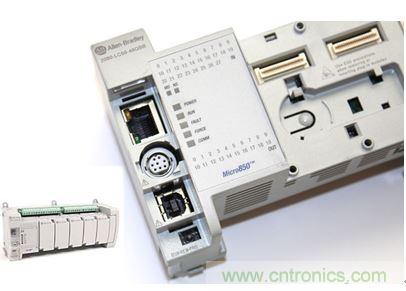 圖1：Allen-Bradley Micro850可編程邏輯控制器(PLC)的價格約為500美元，是高度堅固、可配置、隔離性和易用性方面的標(biāo)桿，盡管有PC/嵌入式計算設(shè)備的競爭，仍在工廠自動化領(lǐng)域中保持著強勢地位。