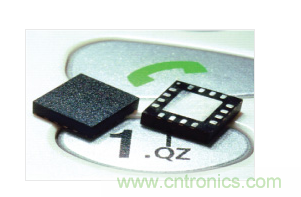  MEMS加速度計，封裝尺寸為4mm × 4mm × 1.45mm。