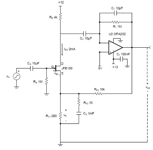 如何使用分立式 JFET 放大低噪聲電路中的小信號？